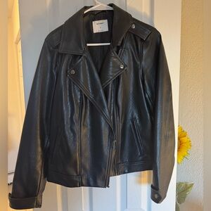Old Navy Classic Black Leather Jacket